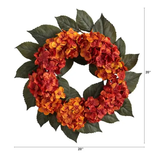 20" Autumn Hydrangea Wreath {4}