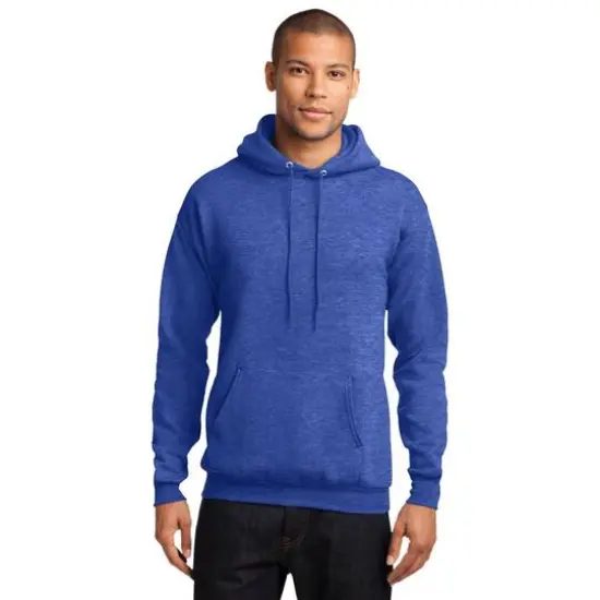 Port & Company&reg; Heathered Colors Core Fleece Pullover Hooded Sweatshirt Heather Royal {4}