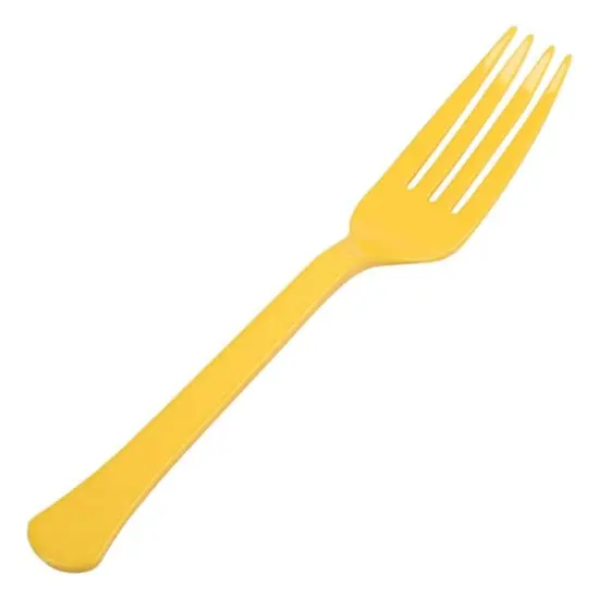 JAM Paper Premium Utensils Plastic Forks Party Pack, 48ct. Yellow {1}