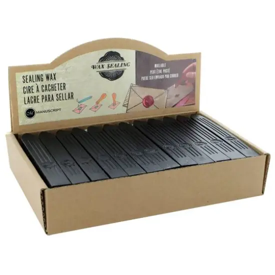 Manuscript Wax Sealing Wax Sticks with Wicks, 36ct. Black {1}