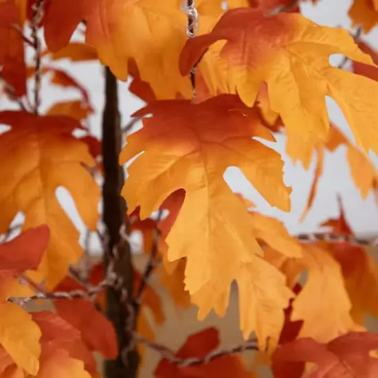 4ft. Pre-Lit Autumn Maple Artificial Fall Tree with 180 Warm White LED Lights {5}