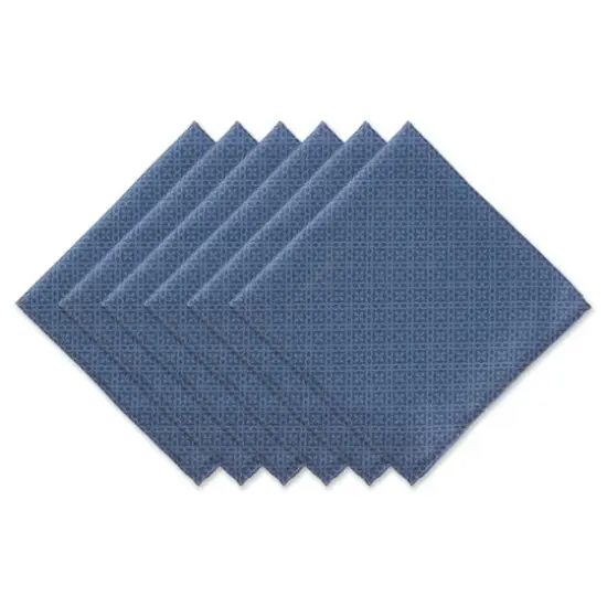 DII&reg; Oversized Tonal Lattice Print Outdoor Linen Dinner Napkins, 6ct. French Blue {1}