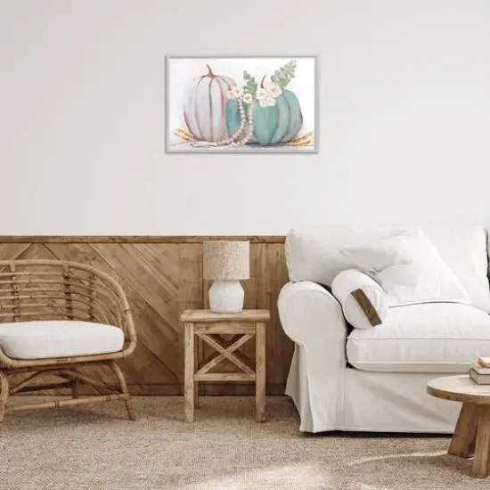 Stupell Industries Country Fall Pumpkins Framed Giclee Art Gray {3}