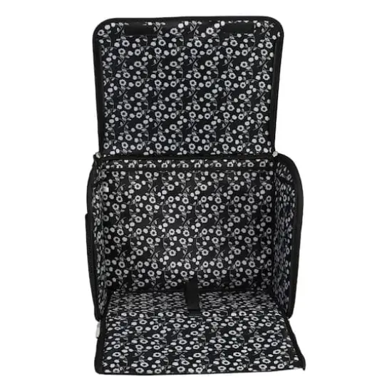 Everything Mary Collapsible Black Pin Dot Rolling Sewing Machine Tote {9}