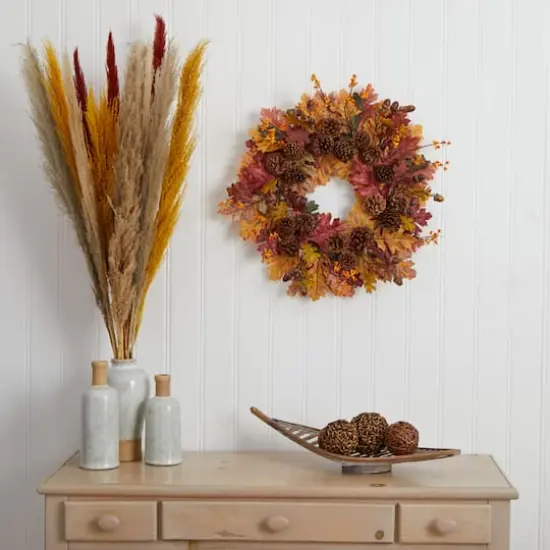 24" Oak Leaf, Acorn & Pine Wreath {3}