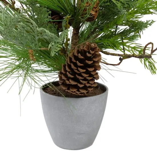 2ft. Unlit Real Touch&trade;️ Mixed Pine & Cedar Artificial Christmas Tree in Gray Pot {3}