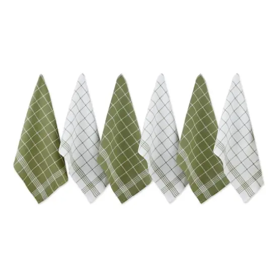 DII&reg; Waffle Weave Dishtowels, 6ct. Leaf Green {1}