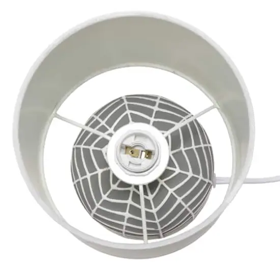 Simple Designs 10.43" Petite Webbed Waves Base Table Lamp Gray {6}