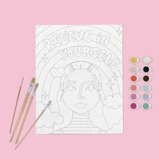 Kids Crafts Believe in Yourself Paint By Number Canvas Kit {4}