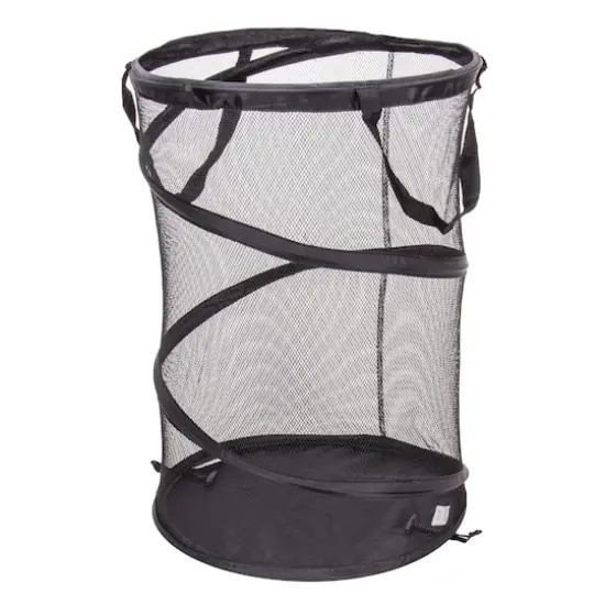 Household Essentials 25" Pop-Up Mesh Laundry Hamper Black {3}