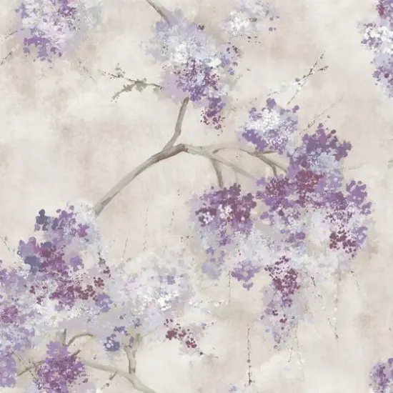 RoomMates Weeping Cherry Tree Blossom Peel & Stick Wallpaper Purple {1}