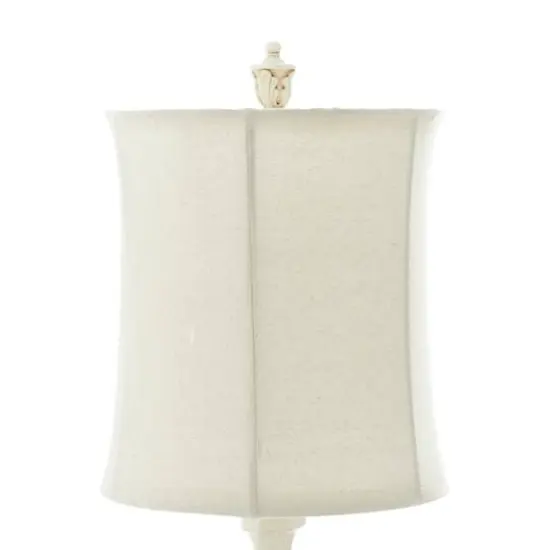 White Polystone Coastal Buffet Lamp 7" x 7" x 31" {6}