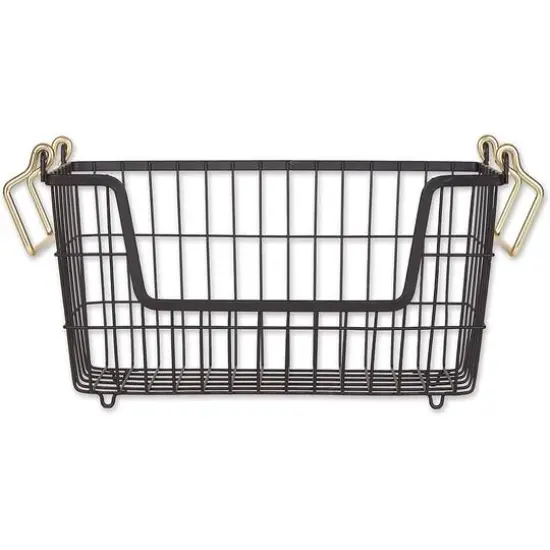 DII&reg; 13" Small Rectangle Metal Basket Black/Gold {1}