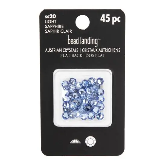 SS20 Round Flatback Austrian Crystals by Bead Landing&trade;, 45ct. Light Sapphire {6}