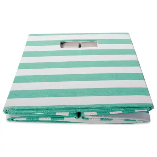 DII&reg; Striped Square Storage Cube Aqua {6}