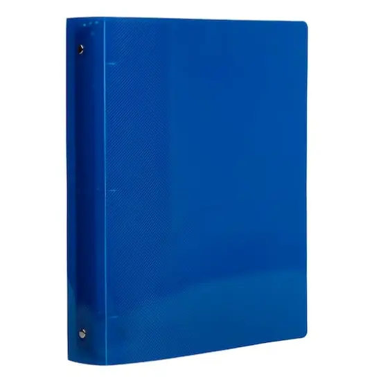 JAM Paper 1.5" Glass Twill Plastic 3-Ring Binder Blue {4}