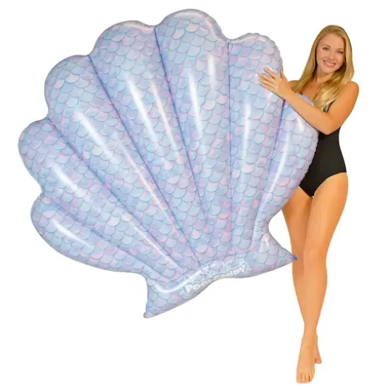 PoolCandy Mermaid Giant 60" Shell Island Float {3}