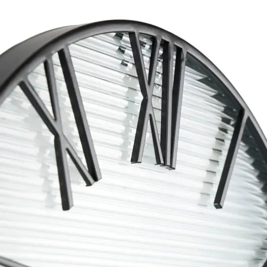 28" Black Metal Wall Clock with Clear Glass Face {4}