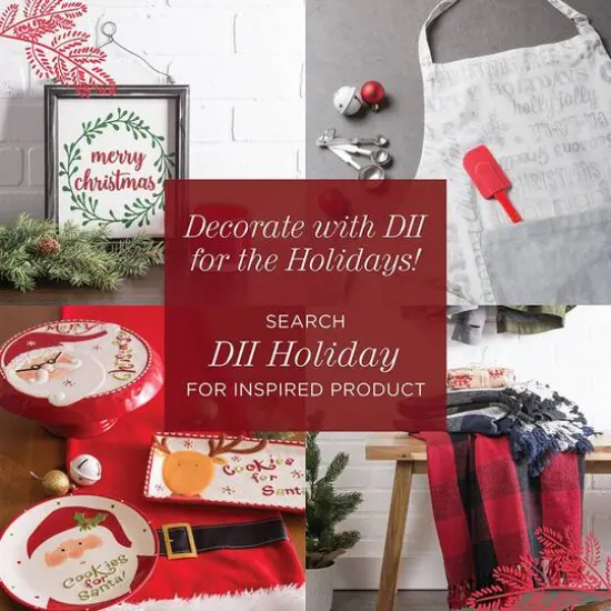 DII&reg; Boughs Of Holly Print Napkin Set, 6ct. {6}