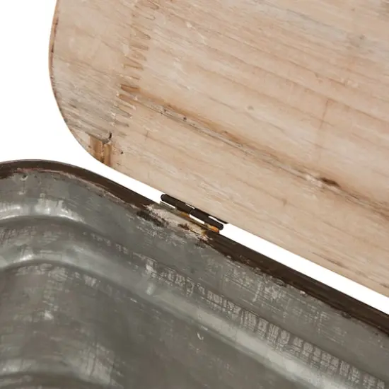 Glitzhome&reg; Galvanized Wood Storage Chest Set {5}