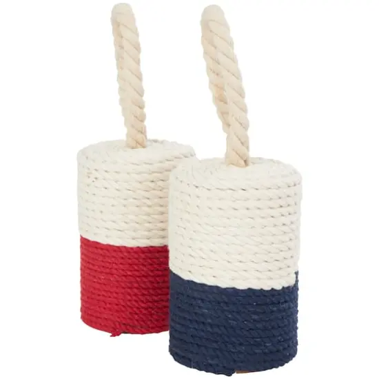 Cream Cotton Buoy Coiled Colorblock Sculpture Set {6}