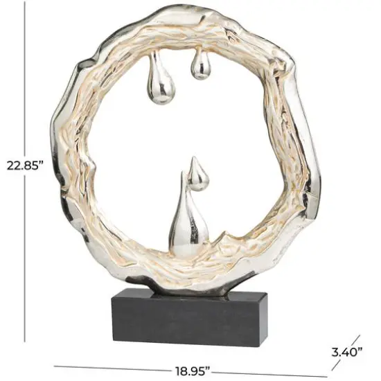 23" Silver Abstract Aluminum Sculpture {6}