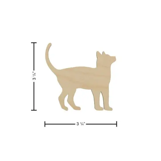 Essentials by Leisure Arts Flat Wood Cat, 24ct. {4}
