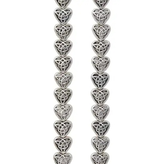 Antique Silver Carved Heart Beads, 8mm by Bead Landing&trade; {1}