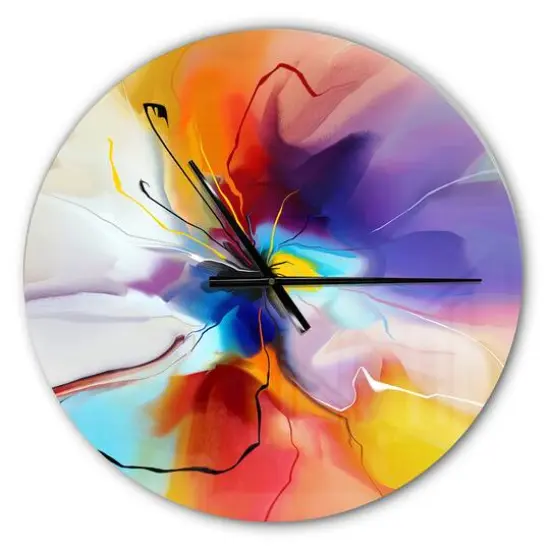 Designart Multicolored Creative Flower Farmhouse Wall Clock {1}