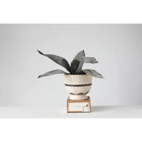 Hello Honey&reg; 7" Debossed Terra Cotta Planter with Pedestal Base {4}
