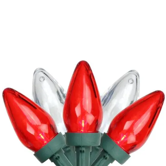 25ct. LED C7 Christmas String Lights Red/White {2}