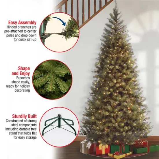 6.5 ft. Pre-Lit Aspen Spruce Slim Artificial Christmas Tree, Clear Lights {7}
