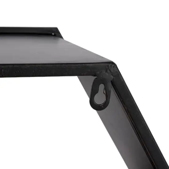 Black Chinese Fir Wood Industrial Wall Shelves, 26" x 30" x 7" {5}