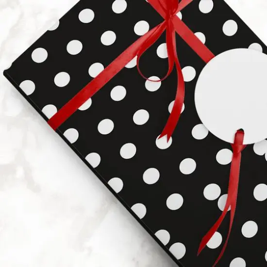 JAM Paper Polka Dot Gift Wrap Set, 2ct. Black with White Dots {7}