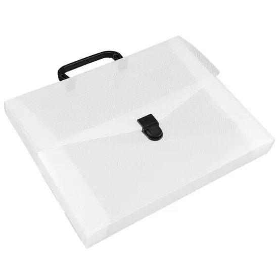 JAM Paper 12" x 9.5" Clear Portfolio Briefcase with Handle {4}