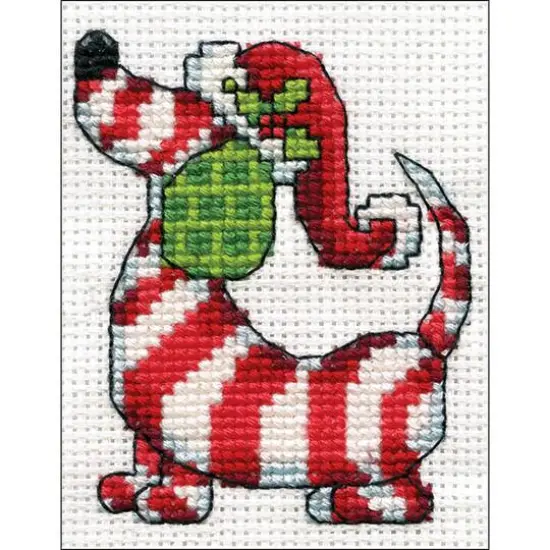 Design Works Candy Cane Dog Counted Cross Stitch Kit {1}