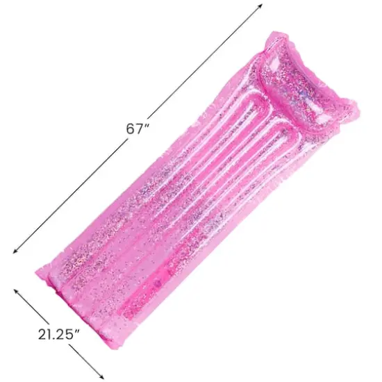 67" Pink Inflatable Glitter Swimming Pool Lounge {4}
