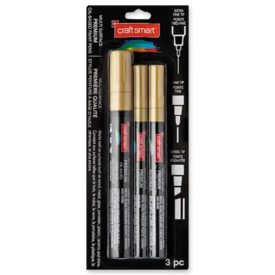 Premium Oil-Based Paint Pens by Craft Smart&reg; Gold {3}