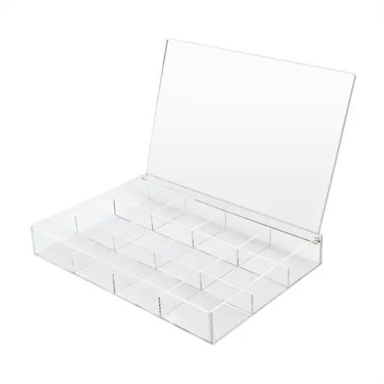 13.6" Clear 12-Compartment Divided Tray with Lid by Bead Landing&trade; {3}