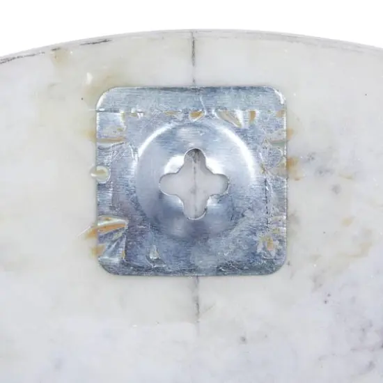 CosmoLiving by Cosmopolitan 20" White Marble Contemporary Wall Clock {6}