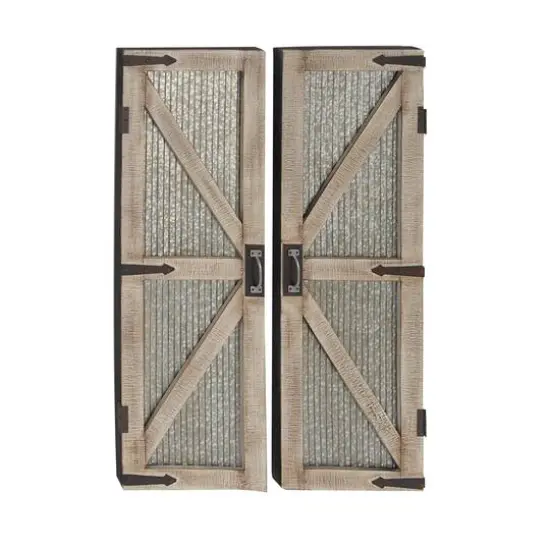 47" Silver Metal Farmhouse Doors Wall D&eacute;cor {4}