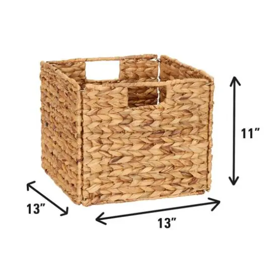 Household Essentials 13" Household Essentials Foldable Wicker Storage Bin Natural {5}