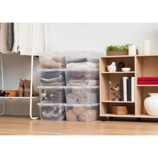 IRIS&reg; 17qt. Clear Snap Top Storage Boxes, 8ct. {9}