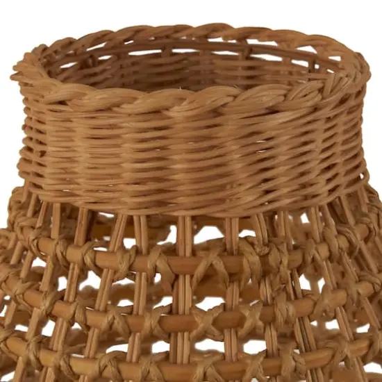 30.5" Brown Open Frame Woven Rattan Vase {4}