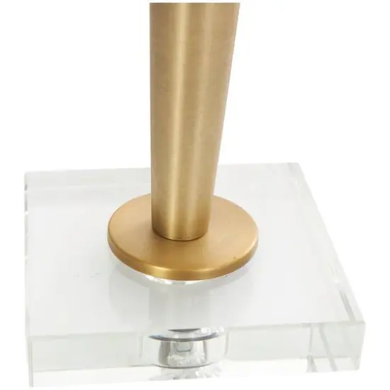 2ft. Gold Metal Inverted Cone Shaped Accent Lamp {11}