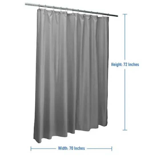 Bath Bliss Microfiber Soft Touch Dash Design Shower Curtain Liner Heather Gray {4}