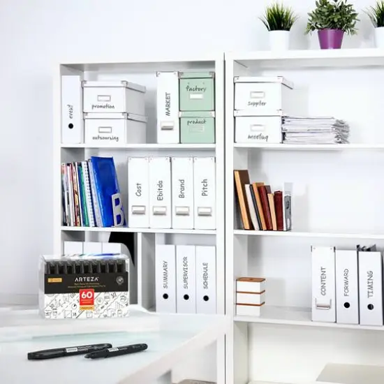 Arteza&reg; Black Fine Tip Permanent Markers, 60ct. {10}