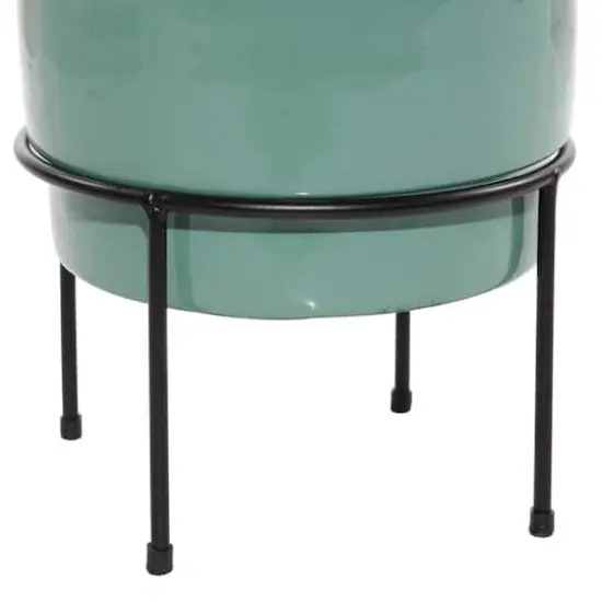 Teal Metal Contemporary Planter Set {4}