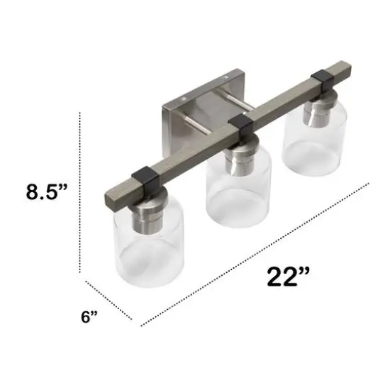 Lalia Home Barnlit 3 Light Metal & Glass Shade Vanity {5}