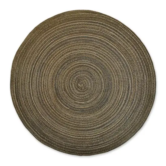 DII&reg; Round Variegated Braided Polypropylene Placemats, 6ct. Brown {5}